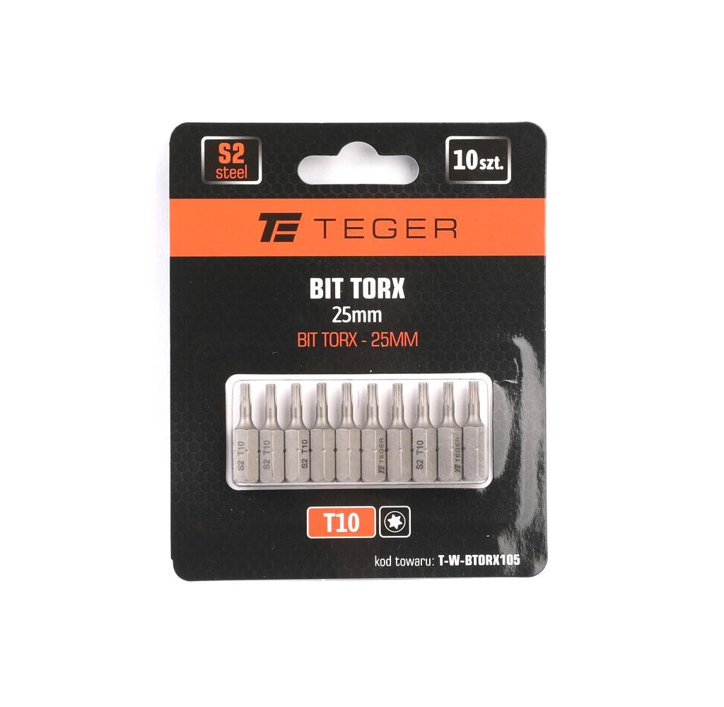 Bit TORX 25 mm/T10 (ZESTAW 10 SZT) / TEGER