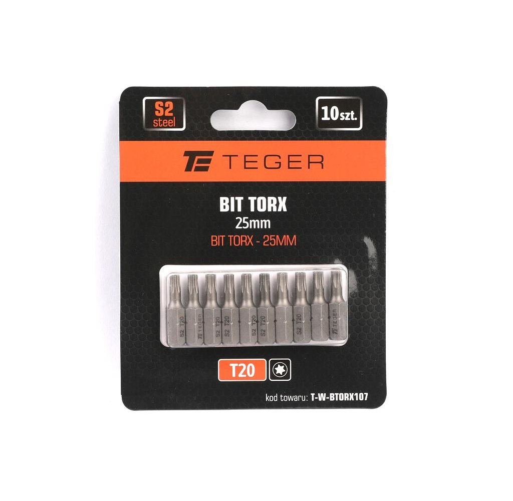 Bit TORX 25 mm/T20 (ZESTAW 10 SZT) / TEGER