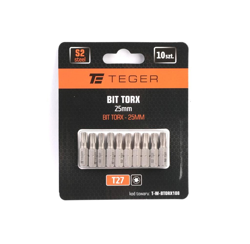 Bit TORX 25 mm/T27 (ZESTAW 10 SZT) / TEGER