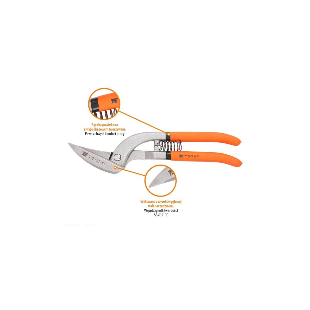 Nożyce do cięcia blachy - pelikan lewe / TEGER
