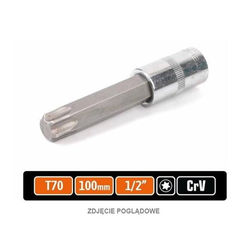Klucz nasadowy 1/2" z bitem TORX 100 mm/T70 / TEGER
