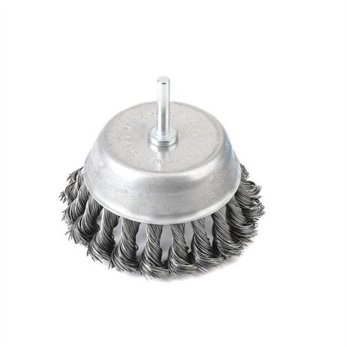 Szczotka doczołowa z trzpieniem - drut skręcany FI 6/100 mm / TEGER