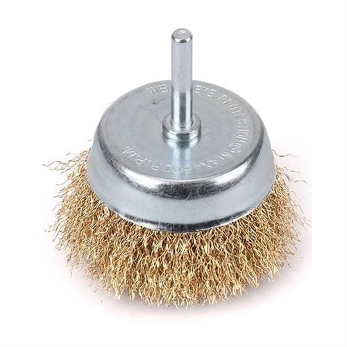 Szczotka doczołowa z trzpieniem - drut falowany FI 6/80 mm / TEGER