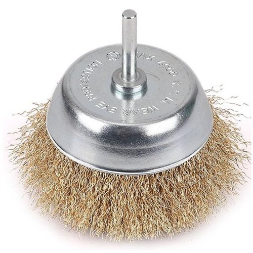 Szczotka doczołowa z trzpieniem - drut falowany FI 6/100 mm / TEGER