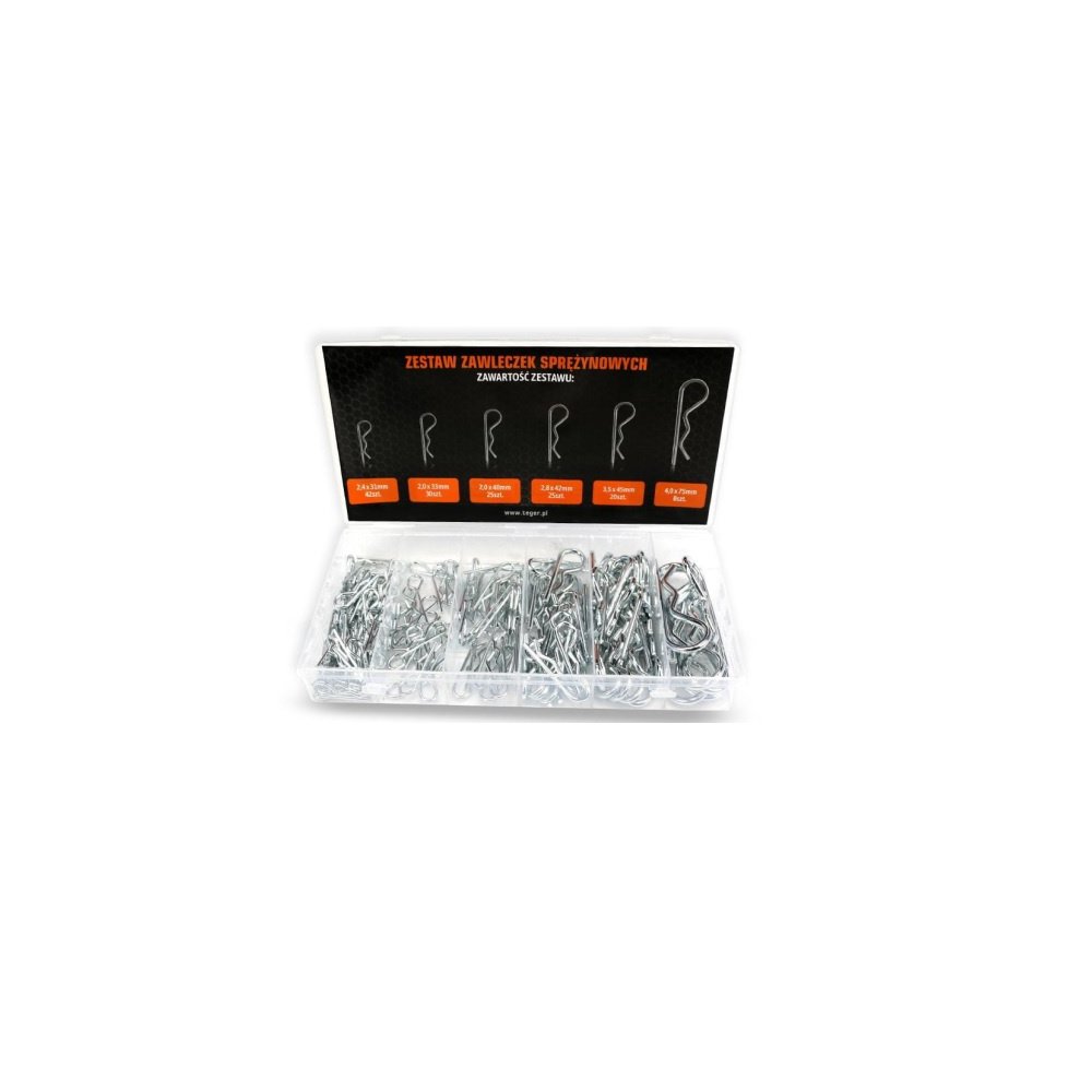 Zestaw zawleczek sprężynowych 150szt. TEGER