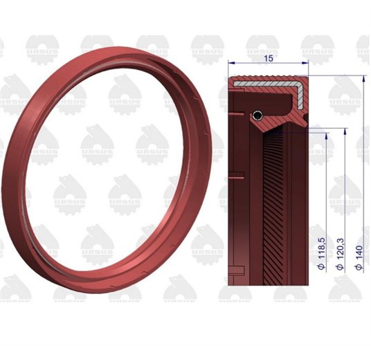 Pierścień uszczelniający wału korbowego tylny 120x140x15 Zetor C-360 ORYGINAŁ URSUS