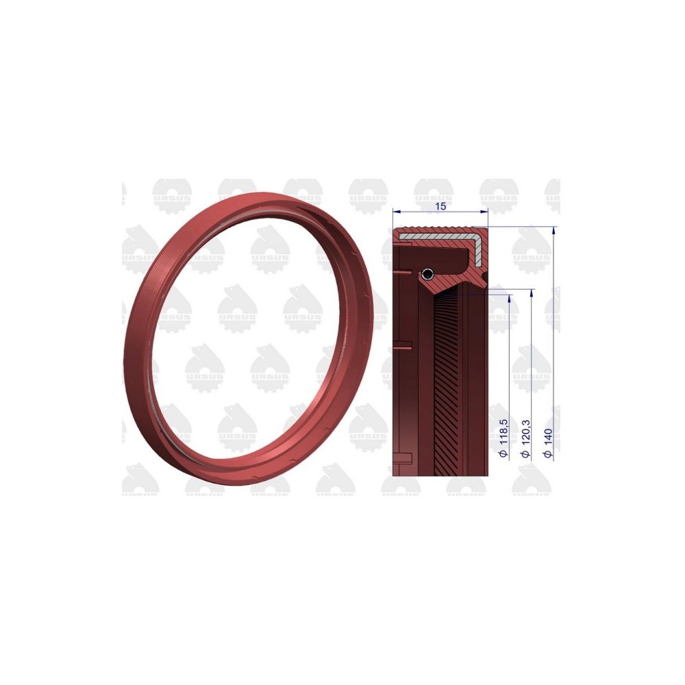 Pierścień uszczelniający wału korbowego tylny 120x140x15 Zetor C-360 ORYGINAŁ URSUS