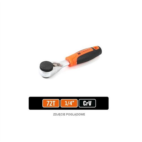 Grzechotka 1/4" 72T z uchwytem na bity / TEGER