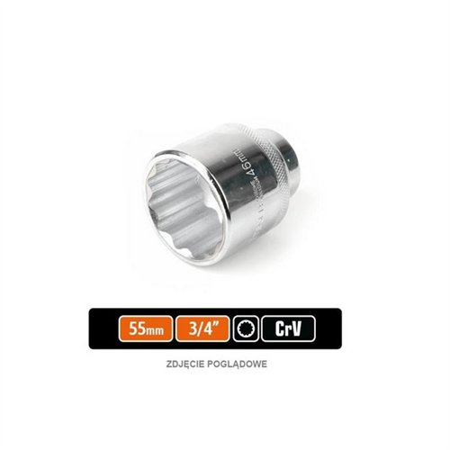 Klucz nasadowy 3/4" dwunastokątny 55 mm / TEGER