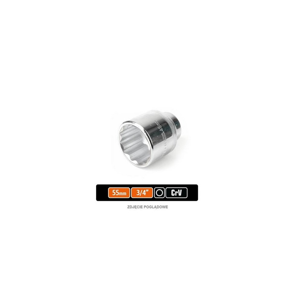 Klucz nasadowy 3/4" dwunastokątny 55 mm / TEGER