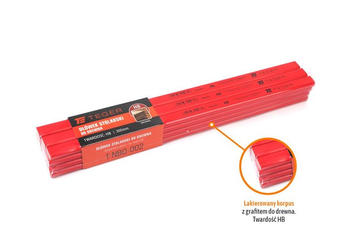 Ołówek stolarski - do drewna HB / 300mm / TEGER (sprzedawane po 12 szt)