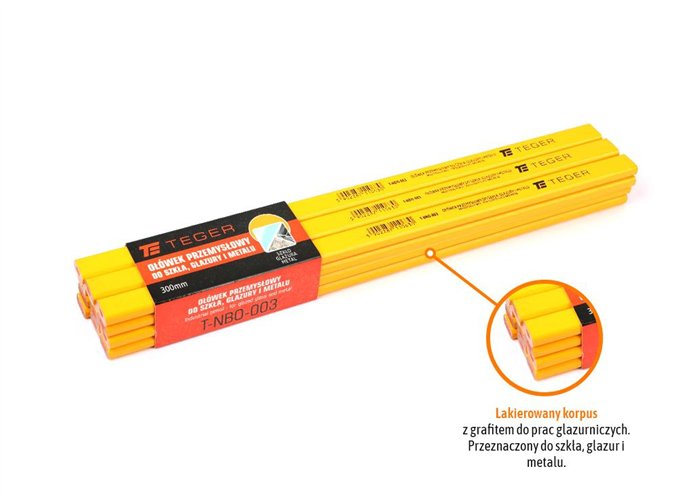 Ołówek przemysłowy - do szkła glazury i metalu / 300mm / TEGER (sprzedawane po 12 szt)