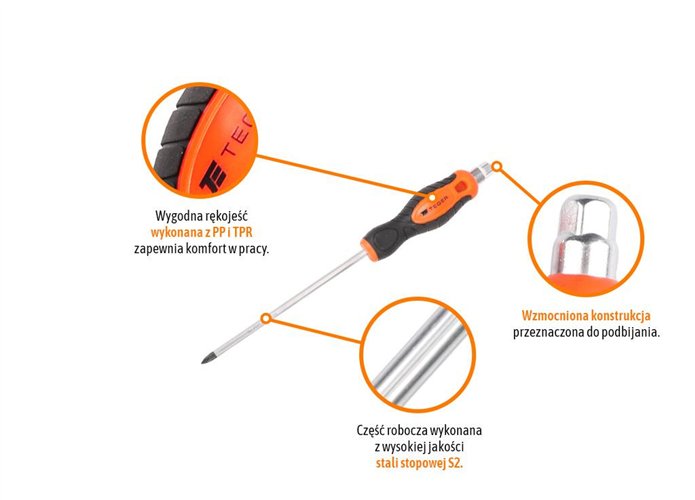Wkrętak krzyżowy do pobijania PH 1x150mm /TEGER