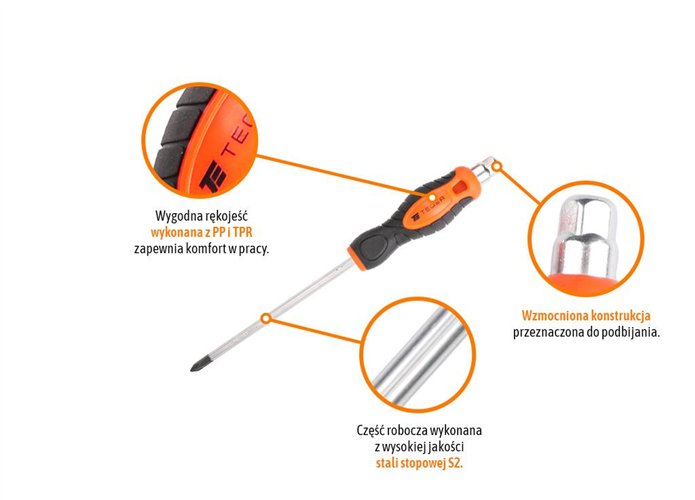 Wkrętak krzyżowy do pobijania PH 2x150mm /TEGER