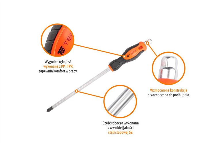 Wkrętak krzyżowy do pobijania PH 3x200mm /TEGER