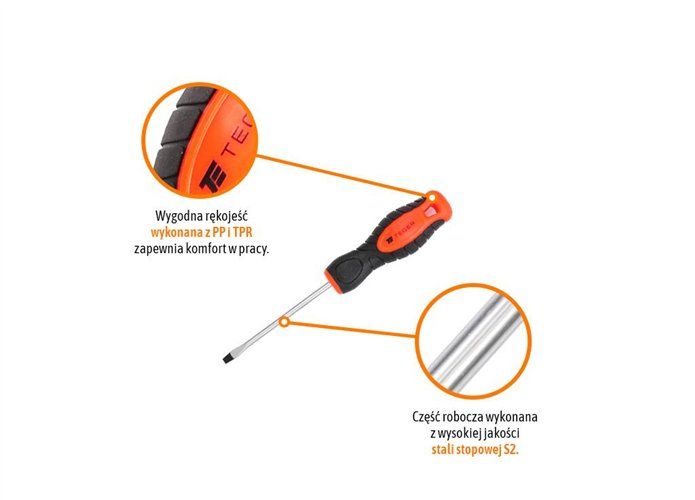 Wkrętak płaski SL 3.5x75mm / TEGER