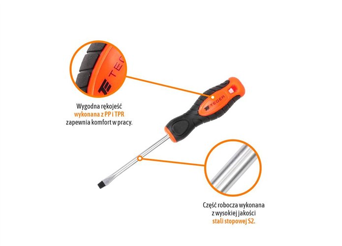 Wkrętak płaski SL 6.5x100mm / TEGER