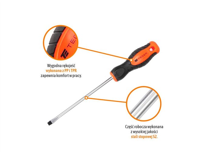 Wkrętak płaski SL 6.5x150mm / TEGER