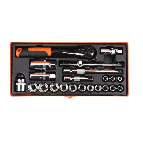 Zestaw kluczy nasadowych 3/8" (22 el) / TEGER