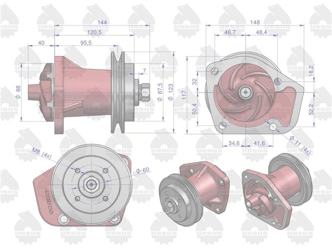 Pompa wody stary typ wysoka C-385 ORYGINAŁ URSUS