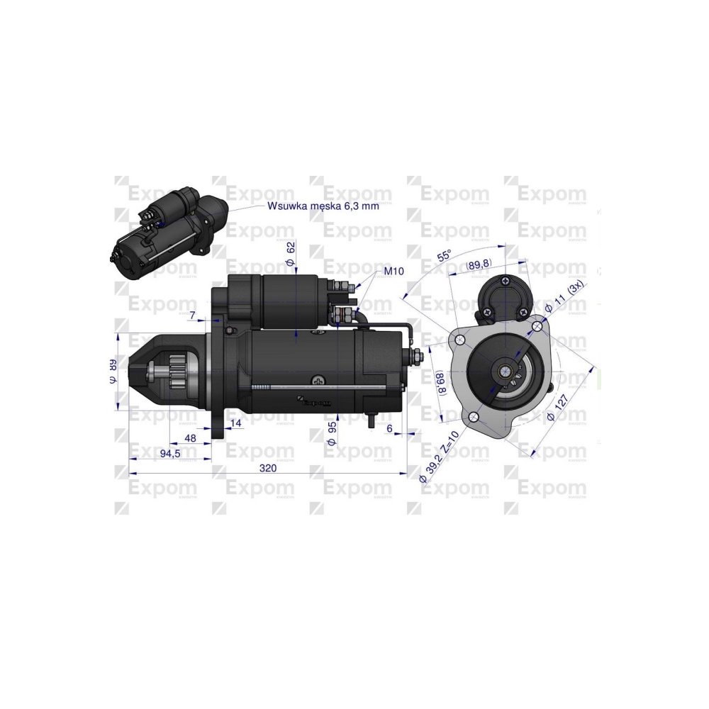 Rozrusznik 24V JOHN DEERE Typ iskra MS165 EXPOM KWIDZYN eu
