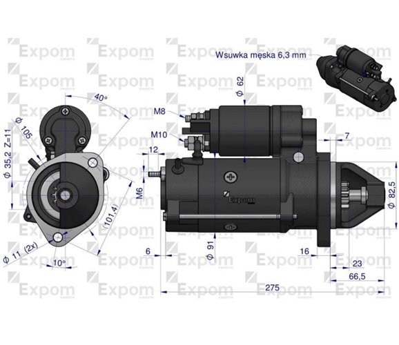 Rozrusznik 12V DEUTZ Typ Iskra MS30 EXPOM KWIDZYN eu