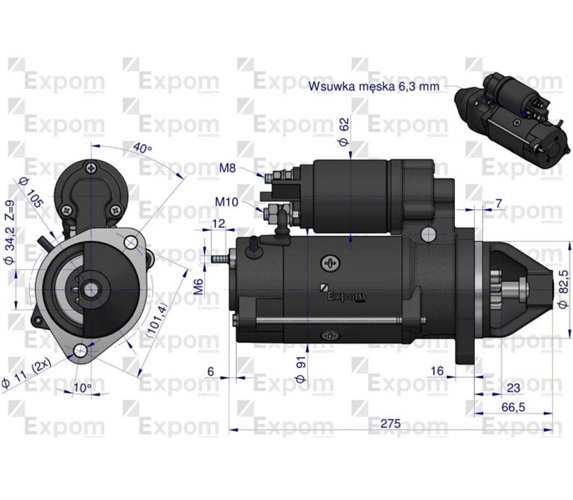 Rozrusznik 12V DEUTZ Typ Iskra MS641 EXPOM KWIDZYN eu