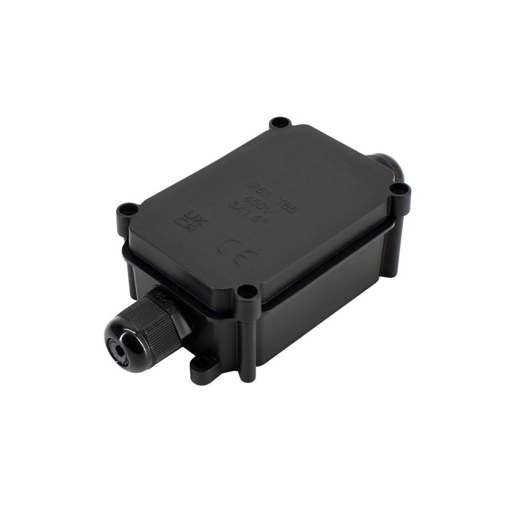 Uniwersalna hermetyczna prostokątna puszka łączeniowa z dławicami x2 IP66