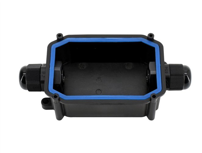 Uniwersalna hermetyczna prostokątna puszka łączeniowa z dławicami x2 IP66