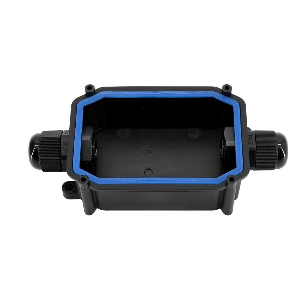 Uniwersalna hermetyczna prostokątna puszka łączeniowa z dławicami x2 IP66