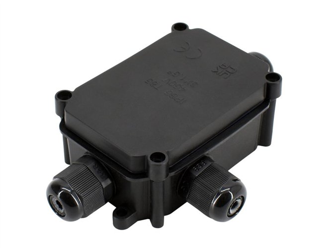 Uniwersalna hermetyczna prostokątna puszka łączeniowa z dławicami x3 IP66