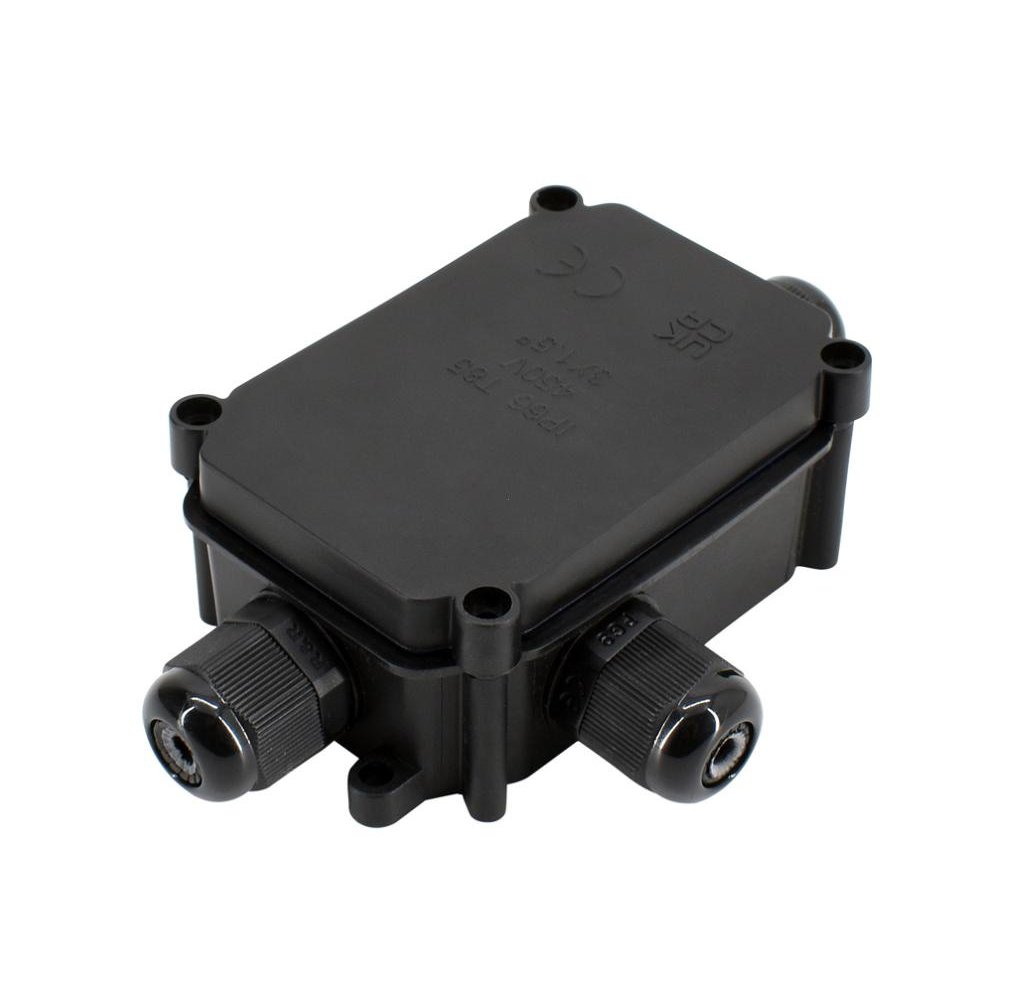 Uniwersalna hermetyczna prostokątna puszka łączeniowa z dławicami x3 IP66