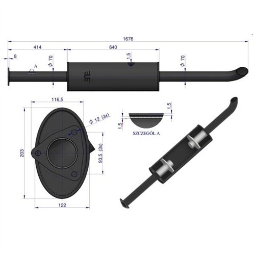 Tłumik TURBO C-385 89014040 ORYGINAŁ URSUS