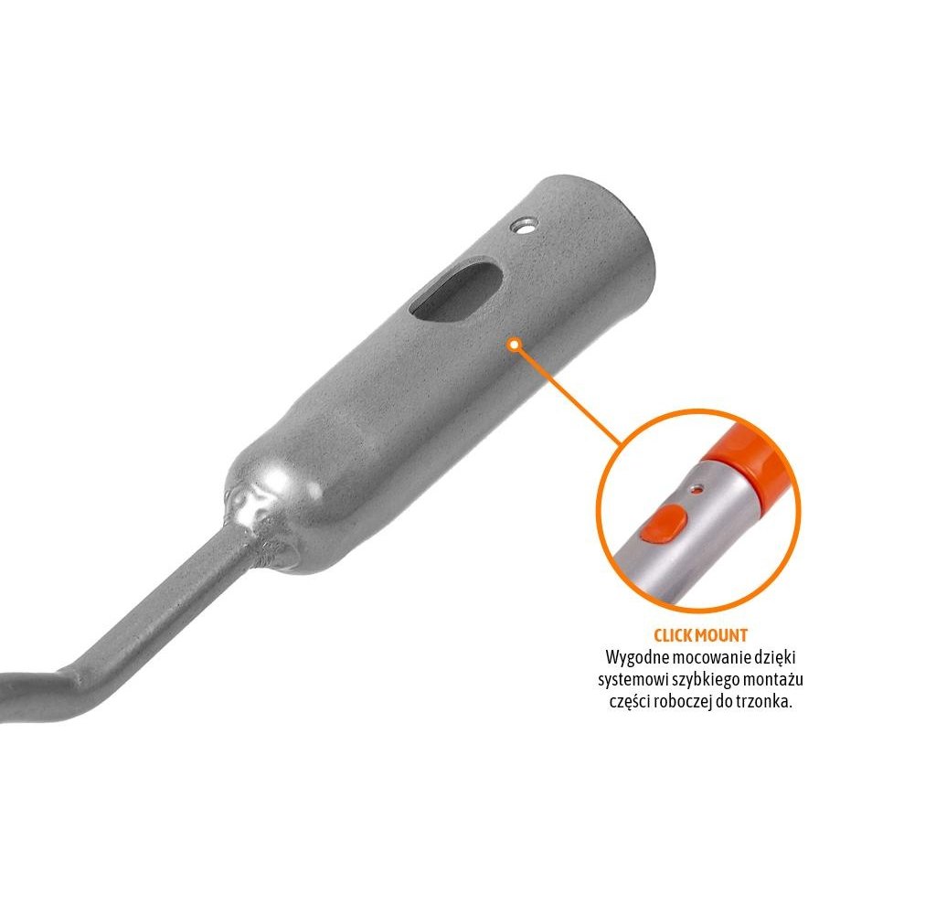 Haczka metalowa. trapezowa do usuwania chwastów (mocowanie CLICK) / TEGER