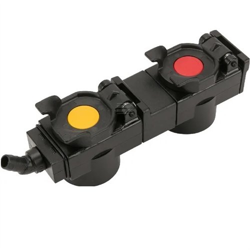 Ociekacz oleju, podwójny, żółty/czerwony rozstaw 82 mm 45°