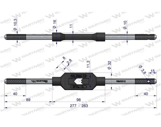 Uchwyt do gwintowników ręcznych M4-M12 Waryński
