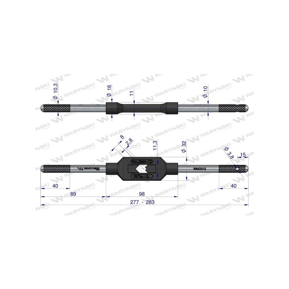 Uchwyt do gwintowników ręcznych M4-M12 Waryński