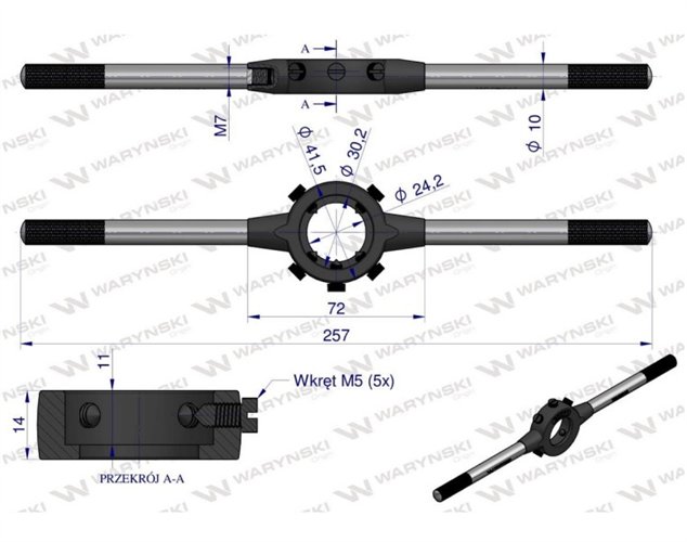 Oprawka 30x11 do narzynek ręcznych  M10-M11 Waryński