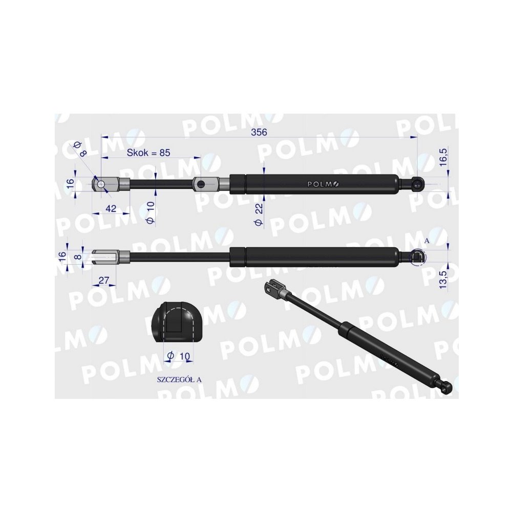 Siłownik podnoszenia maski John Deere AL77767 POLMO