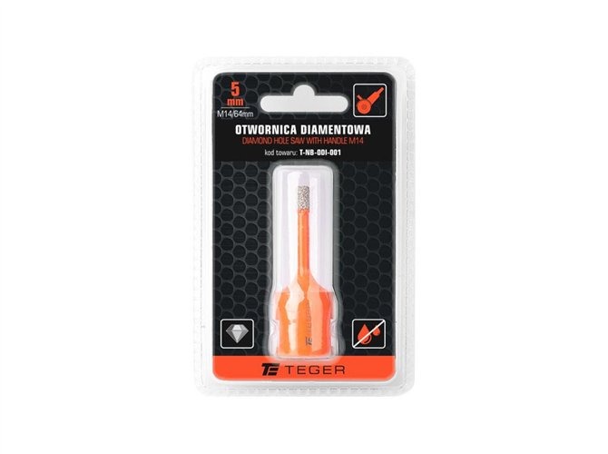 Otwornica diamentowa z uchwytem M14/5 mm / TEGER