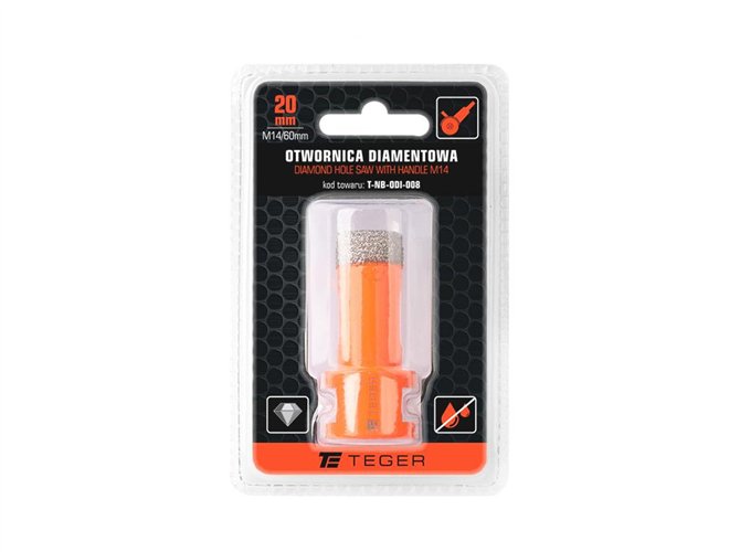 Otwornica diamentowa z uchwytem M14/20 mm / TEGER