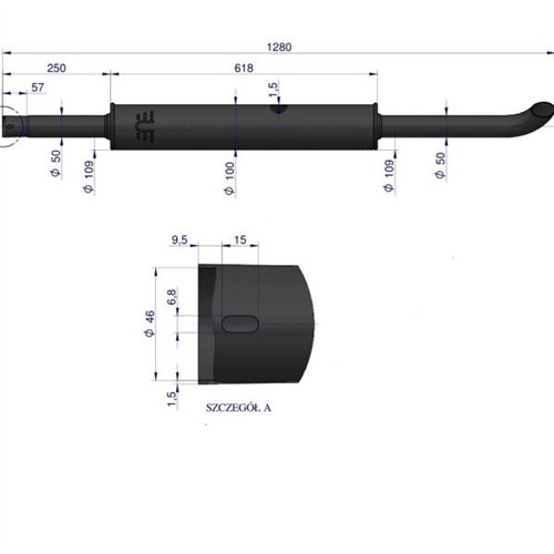 Tłumik okrągły długi 5.4kg C-360 42102072 ORYGINAŁ URSUS
