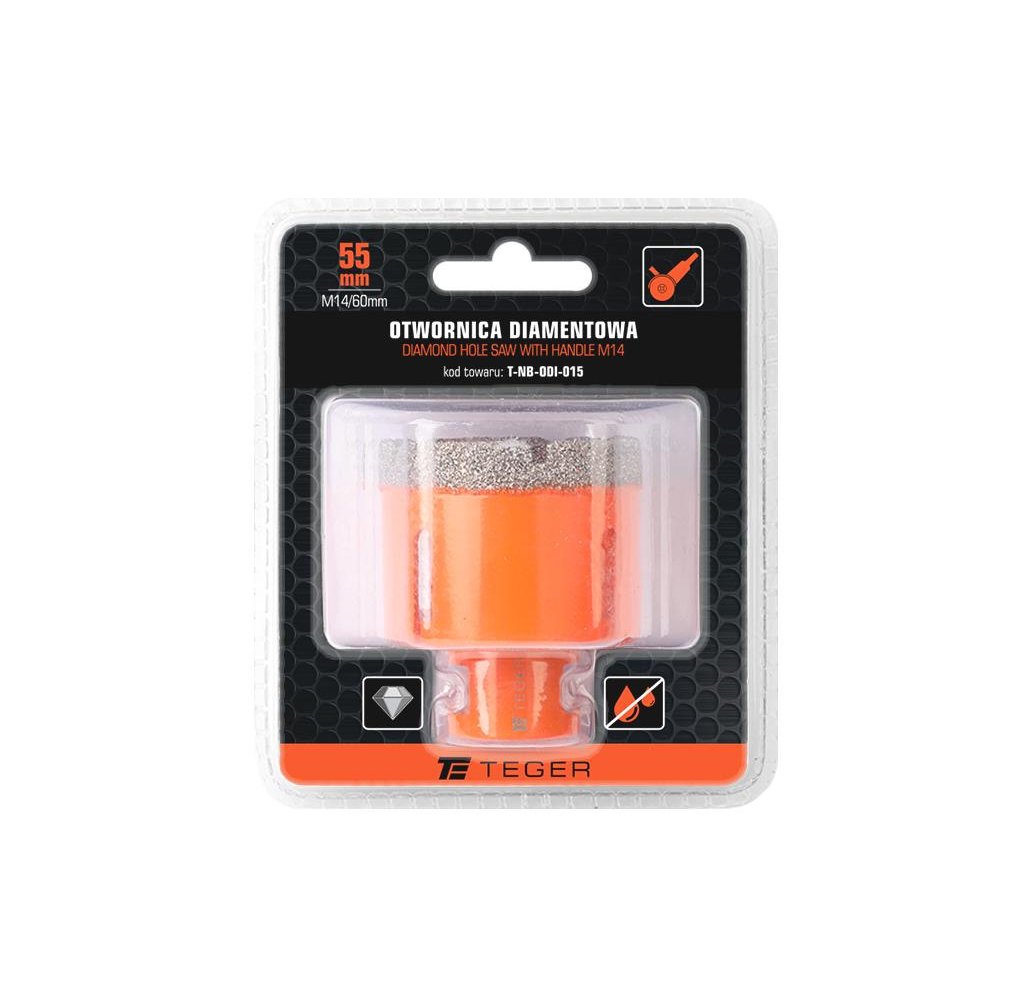 Otwornica diamentowa z uchwytem M14/55 mm / TEGER