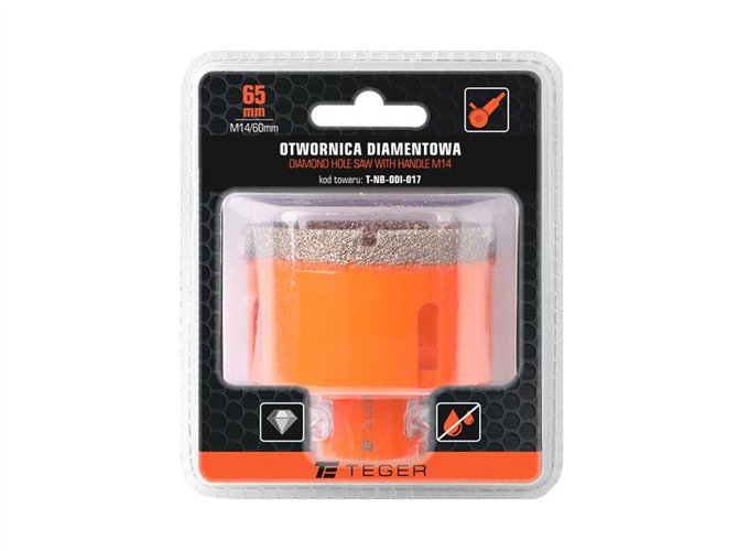 Otwornica diamentowa z uchwytem M14/65 mm / TEGER