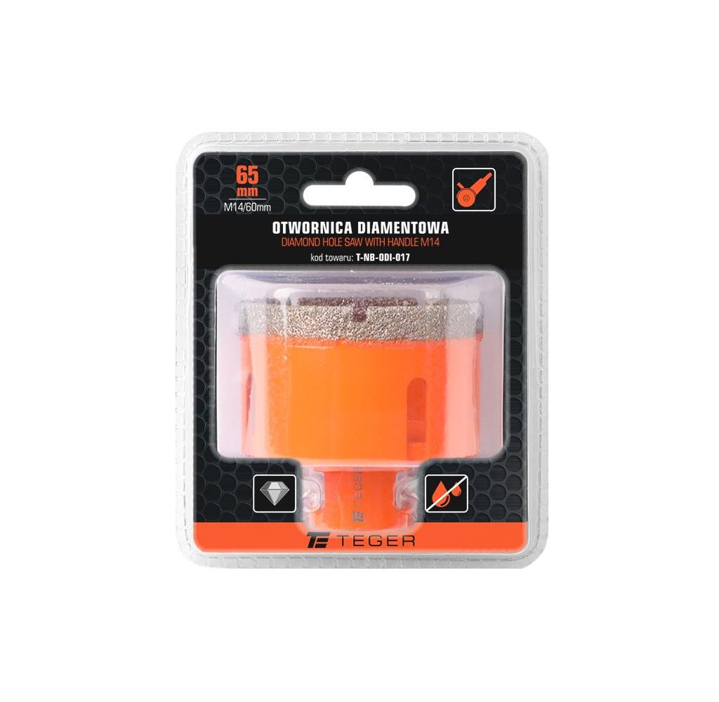 Otwornica diamentowa z uchwytem M14/65 mm / TEGER