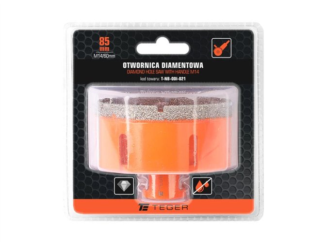 Otwornica diamentowa z uchwytem M14/85 mm / TEGER