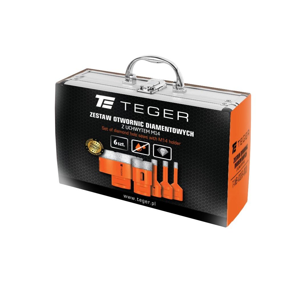 Zestaw otwornic diamentowych z uchwytem M14 6-38mm 6szt. / TEGER