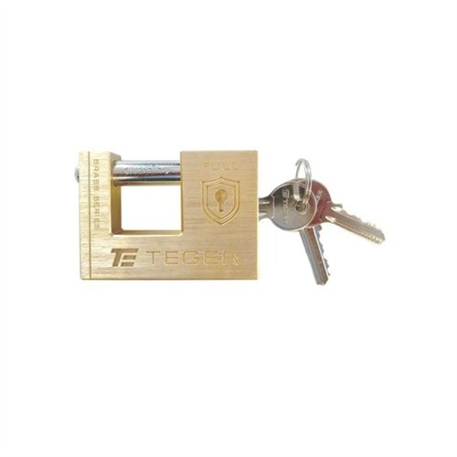 Kłódka antywłamaniowa - mosiężna / trzpieniowa 60mm - 3 klucze / TEGER