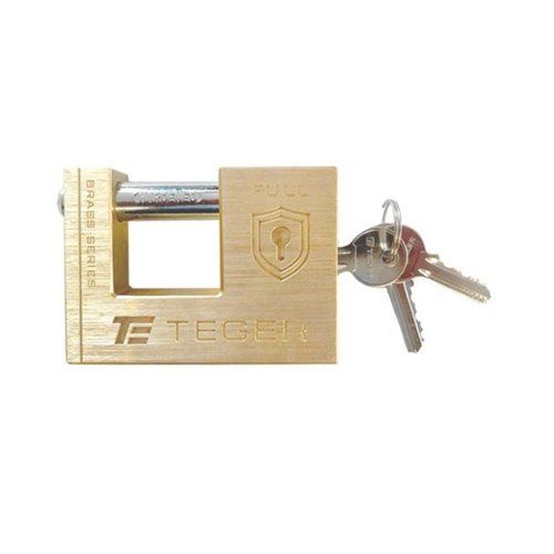 Kłódka antywłamaniowa - mosiężna / trzpieniowa 80mm - 3 klucze / TEGER