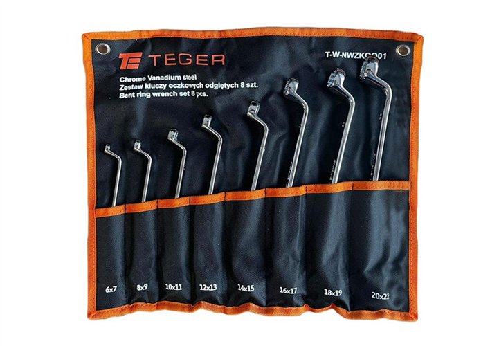 Zestaw kluczy oczkowych odgiętych 8 szt / TEGER